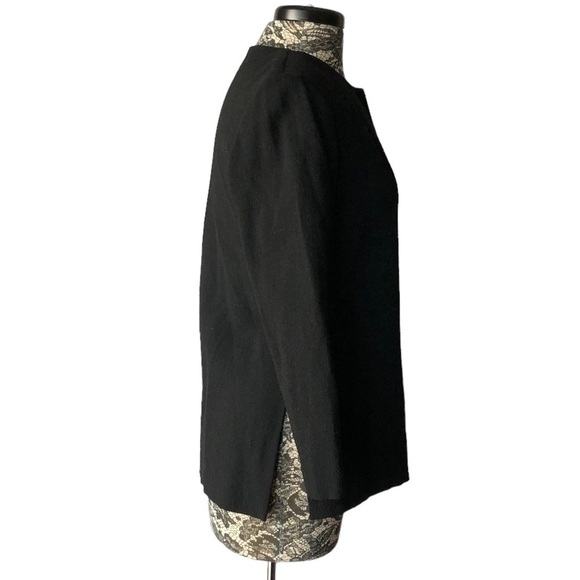 Eileen Fisher Light Weight Wool Open Face Blazer Black Small - Picture 3 of 6